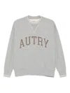 Autry Cotton Crew Neck Sweatshirt With Logo Lettering In Gray