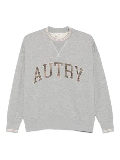 AUTRY CHECK-PATTERN EMBROIDERED SWEATSHIRT