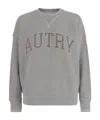 Autry Cotton Crew Neck Sweatshirt With Logo Lettering In Gray