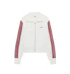 Autry High Collar Viscose Knit Sweatshirt Striped Sleeves In White