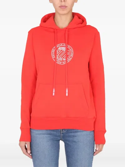 AUTRY CIRCULAR-LOGO COTTON HOODIE
