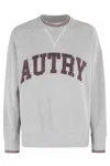 Autry Classic Circle Neck Sweatshirt With Bold Logo Detail In Gray