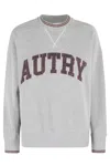 Autry Classic Circle Neck Sweatshirt With Bold Logo Detail In Gray
