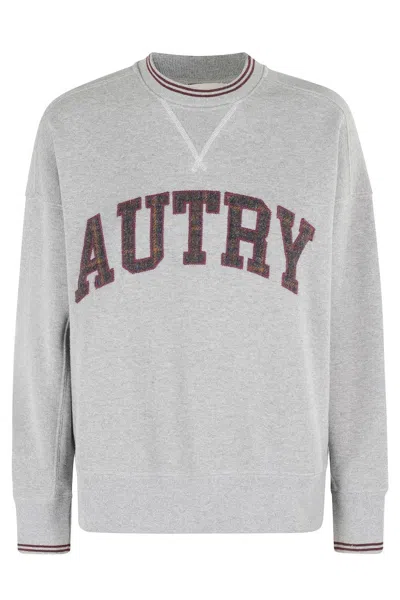 AUTRY CLASSIC CIRCLE NECK SWEATSHIRT WITH BOLD LOGO DETAIL