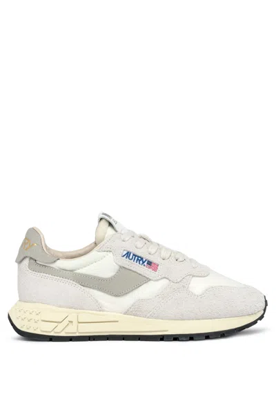 Autry Sneakers Reelwind Low In Nylon E Suede Bianco In Gray