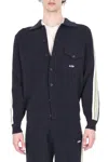 Autry Blue Viscose-nylon Band Details Overshirt In Blue