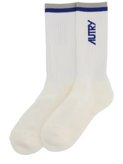 Autry Classic Logo Crew Socks In White