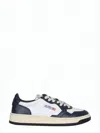 Autry Classic Low-top Sneakers With Navy Overlays In White
