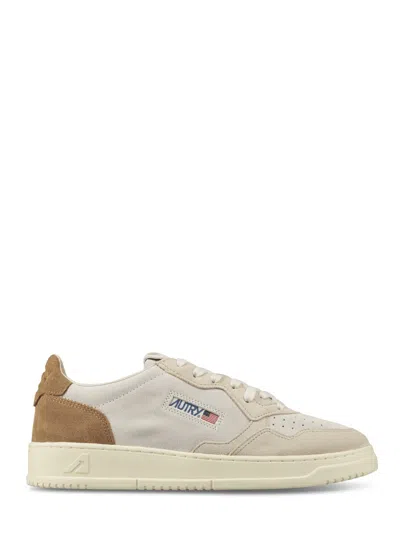 Autry Classic Low-top Sneakers With Perforated Detailing In Neutral