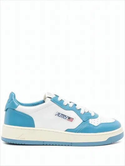 Autry Classic Low-top Sneakers With Smooth Leather Panels In Blue