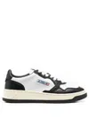 Autry Classic White Sneakers With Leather Detailing In Black