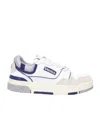 Autry White Low Top Sneakers With Blue Details And Logo Patch In White