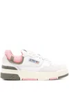 Autry Leather Sneakers With Contrast Panel And Perforated Detailing In Neutral