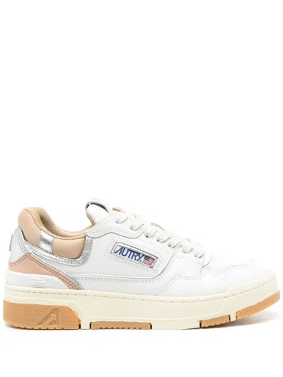 Autry Clc Mixed Media Low Top Sneaker In Neutral