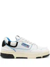 Autry White Low Top Sneakers With Black Details And Logo Patch In Leather And Suede Man In White