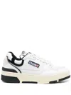 Autry White Low Top Sneakers With Black Details And Logo Patch In Leather And Suede Man In White