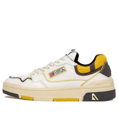 Autry Clc Leather Sneakers 'white Black Yellow'