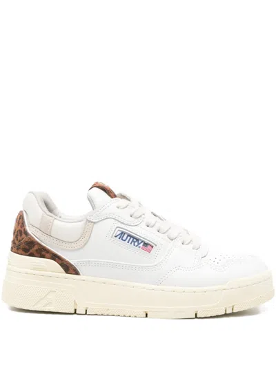 Autry Clc Leopard-print Sneakers In White