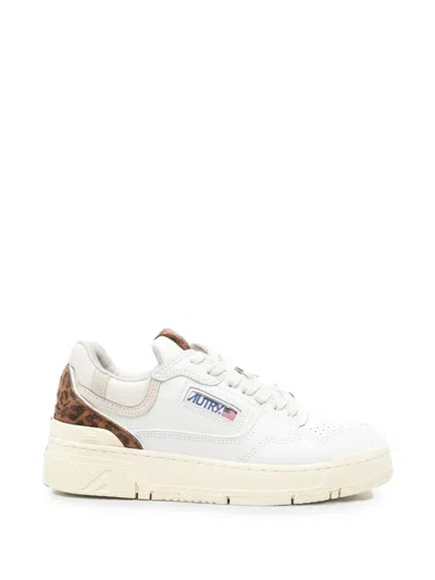 Autry Multicolour Leather Sneaker In Animal Print