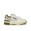 Autry Sneakers Clc Low In Whisper White Lizard And Platinum Leather In Neutral