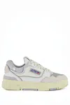 Autry Silver And White Low Top Sneakers With Logo Patch In Metallic Leather Woman In Bianco Argento