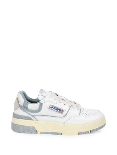 Autry Clc Low Panelled Leather Sneakers In Blue