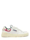 Autry Low-top Leather Sneakers With Fuchsia Suede Inserts