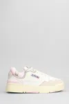 Autry Clc Low Sneakers In White Suede And Leather In White