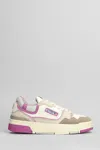Autry Clc Low Sneakers In Leather Color Suede And Fabric In Leather Color