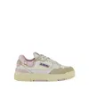 Autry Medalist Low White Canvas And Pink Leather Sneakers In Pink