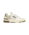 Autry Sneakers Clc Low In Whisper White Lizard And Platinum Leather In White