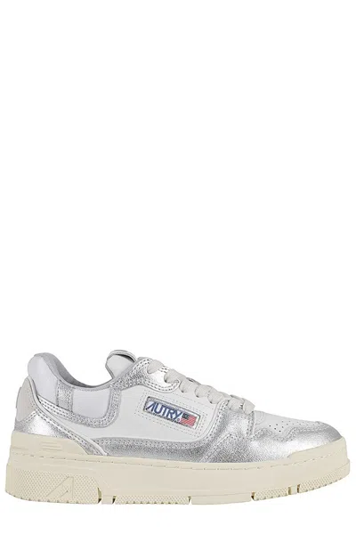 Autry Silver-tone Panelled Low-top Sneakers In White