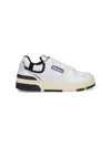 Autry White Low Top Sneakers With Black Details And Logo Patch In Leather And Suede Man In White