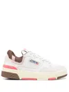 Autry Multicolor Low Top Sneakers With Logo Patch In Leather Woman In Multi