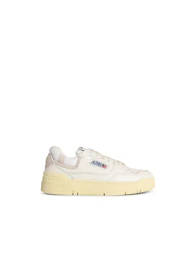 Autry 'clc Low' White Leather And Suede Sneakers