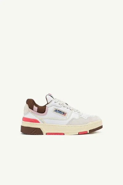 Autry Clc Low White Sneakers In Brown