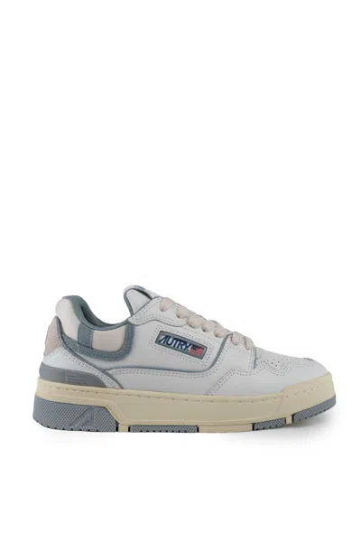 Autry Clc Sneakers In Leather And Suede In White