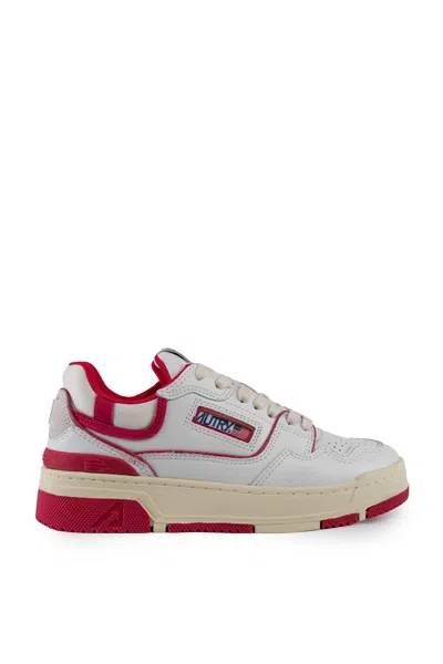 Autry Clc Sneakers In Leather And Suede In Beige