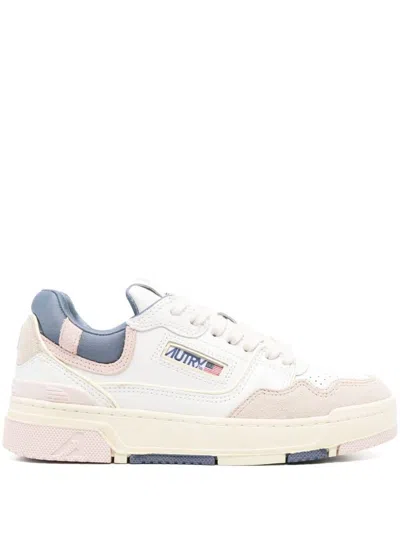 Autry Clc Sneakers In Leather With Suede Inserts In Black