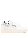 Autry Clc Sneakers In White And Silver Leather
