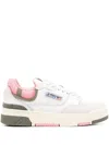 Autry Clc Low Sneakers In Leather And Suede Color White And Geranium In White