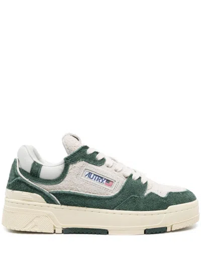 Autry Clc Low Leather And Suede Sneakers In White