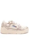 Autry Platinum Leather And Suede Low Top Sneakers In Wht/platinum