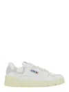 Autry White Sneakers With Smooth And Suede Textures In White