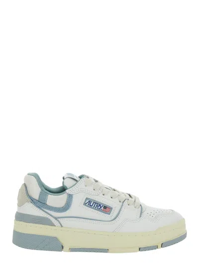 AUTRY 'CLC' WHITE SNEAKERS WITH LOGO PATCH ON THE TONGUE AND LOGO PRINT ON THE HEEL IN LEATHER BLEND WOMAN