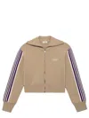 Autry Knitted Tennis-style Zip Sweatshirt In Beige
