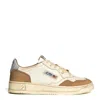 Autry Cognac Leather And Suede Low-top Sneakers In Multi