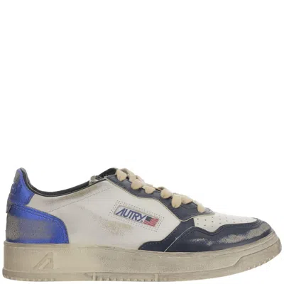 Autry Colorblock Low-top Sneakers With Lace-up Front And Signature Details In Gray