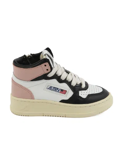 Autry Colour-block Panelled Leather Sneakers In Brown