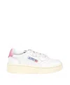 Autry Colour-block Panelled Leather Sneakers In White